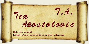 Tea Apostolović vizit kartica